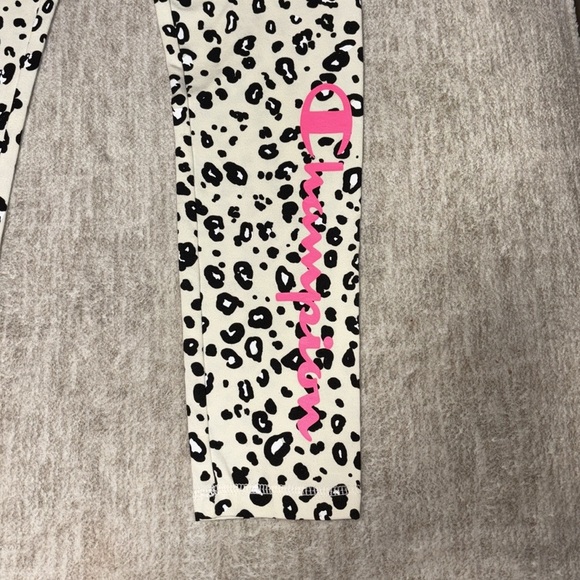 NWT Champion leggings girls sz large 11/12 animal print cheetah cream black - Picture 5 of 6
